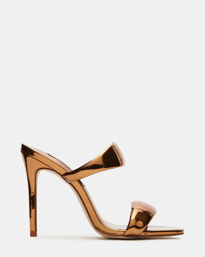 Steve Madden Glossy Sculpted Heel Slip On Sandals - Image 2
