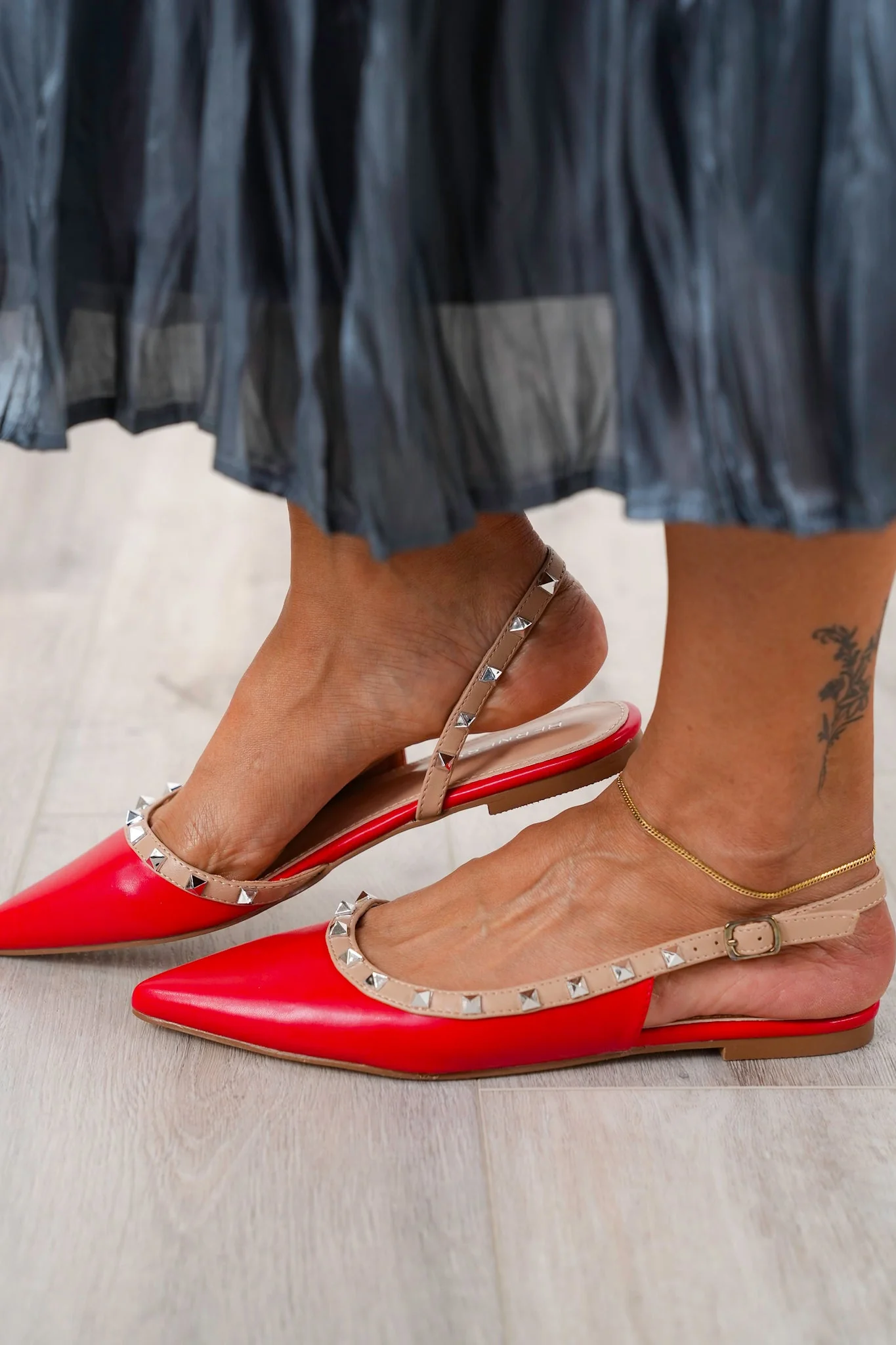 Restock! Studded Slingback Flat with Adjustable Ankle Strap - Image 12