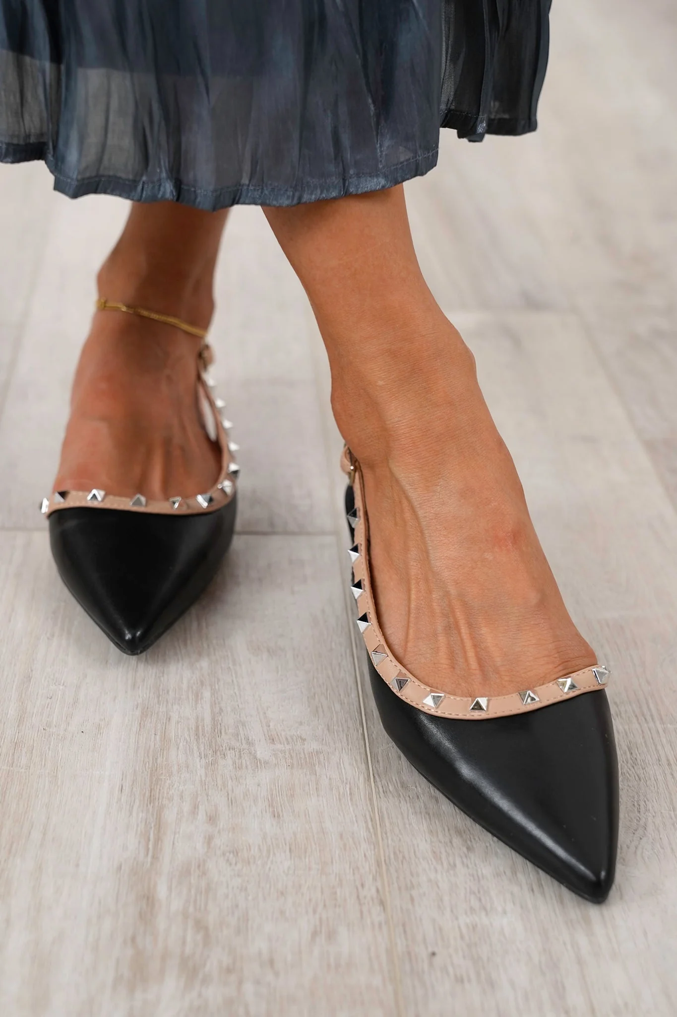 Restock! Studded Slingback Flat with Adjustable Ankle Strap - Image 3