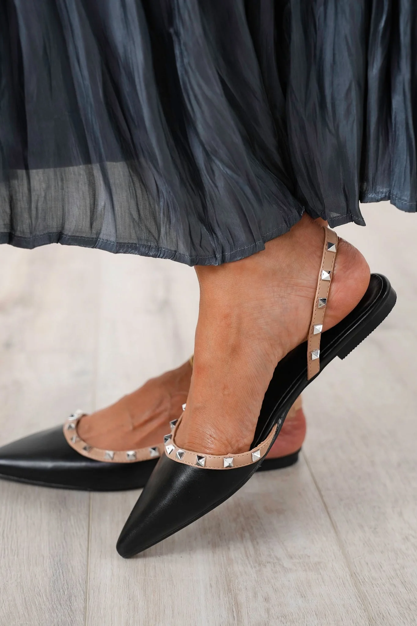 Restock! Studded Slingback Flat with Adjustable Ankle Strap - Image 7