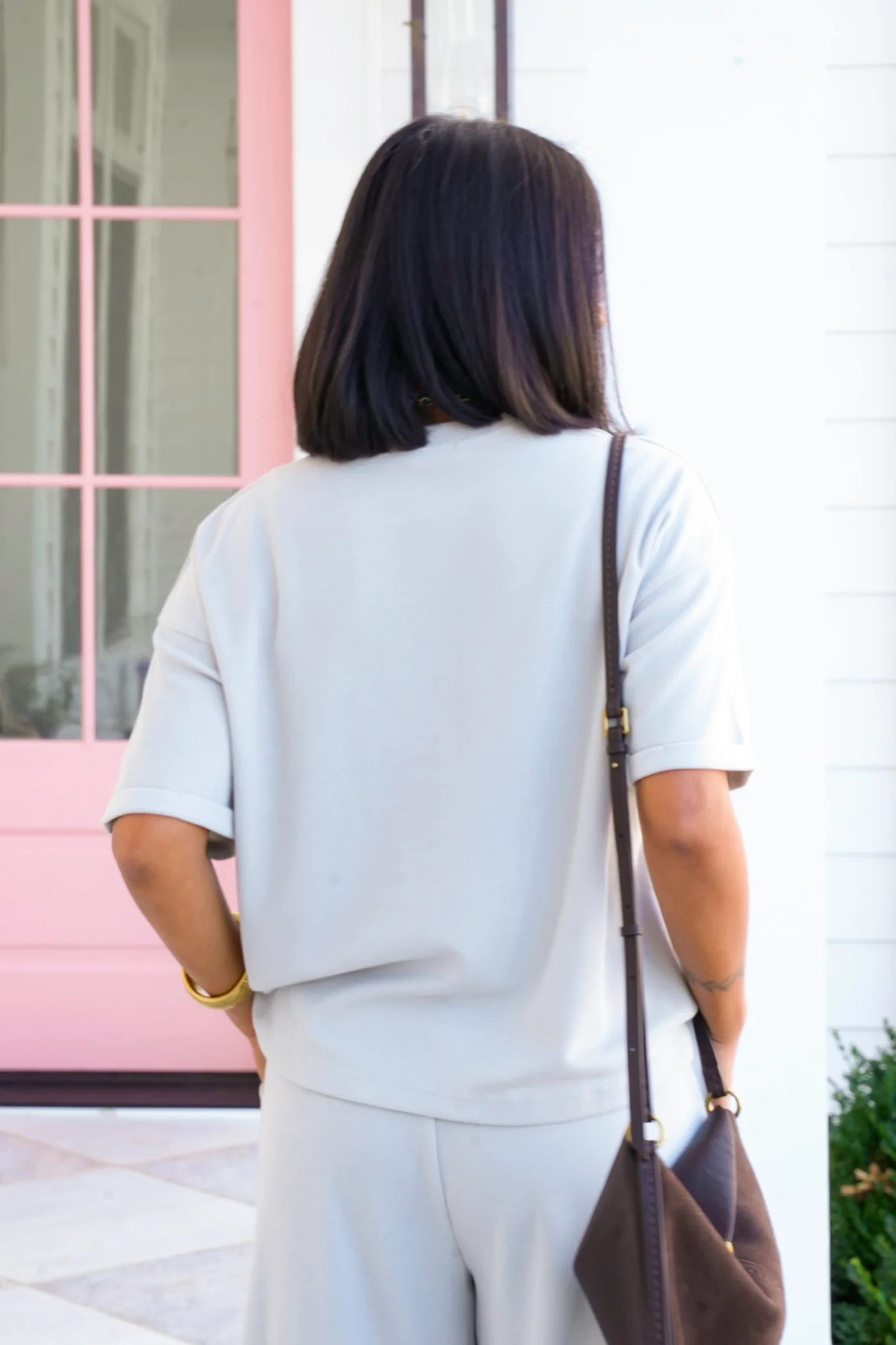 Waffle Knit Short Sleeve Top and Pants Set - Image 5