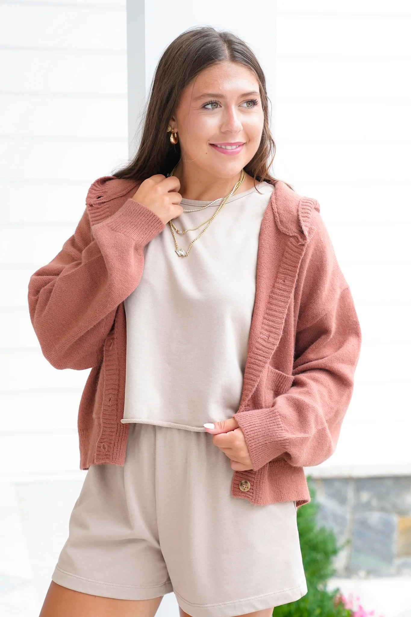 Washed Cotton Knit Top and Shorts Set - Image 7